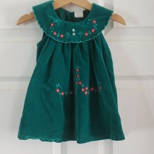 12M Emerald Green Velveteen Vintage Holiday Dress